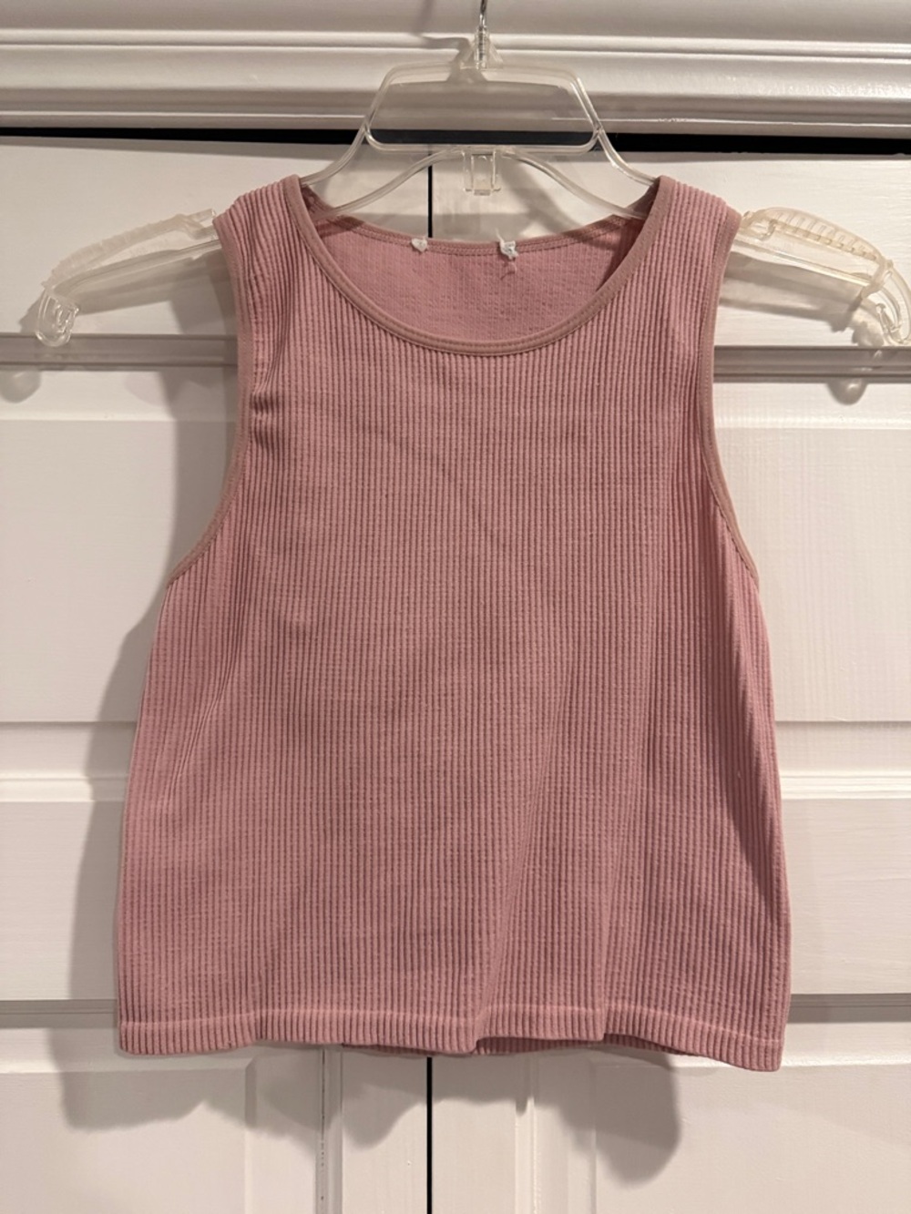 Garage Ribbed Crop Tank - Dusty Pink